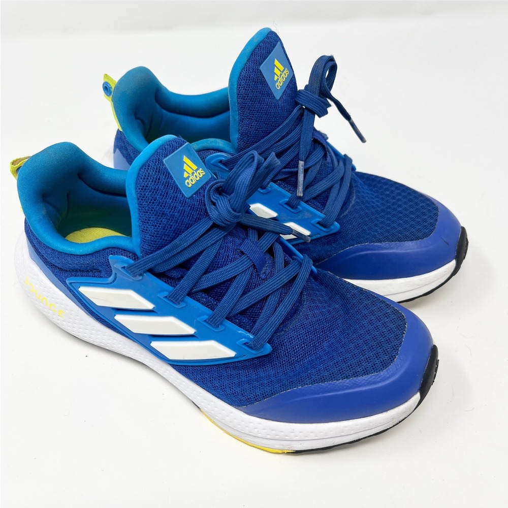 Adidas Edge Lux Boys Running Shoes 3.5 Royal Blue White Yellow  Low Top